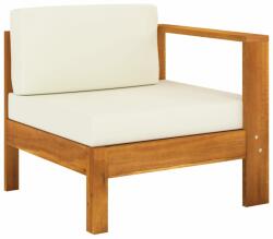 vidaXL Canapea de mijloc cu cotieră, alb crem, lemn masiv acacia (310642) - comfy