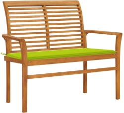 vidaXL Bancă grădină, pernă verde, 112 cm, lemn masiv tec (3062660) - comfy