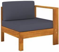 vidaXL Canapea de mijloc cu 1 cotieră, gri închis, lemn masiv acacia (310643) - comfy