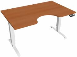 Hobis Motion Ergo elektromosan állítható magasságú íróasztal - 3M szegmensű, memória vezérléssel Szélesség: 140 cm, Szerkezet színe: fehér RAL 9016, Asztallap színe: cseresznye