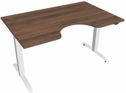 Hobis Motion Ergo elektromosan állítható magasságú íróasztal - 2 szegmensű, standard vezérléssel Szélesség: 140 cm, Szerkezet színe: fehér RAL 9016, Asztallap színe: diófa