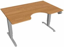 Hobis Motion Ergo elektromosan állítható magasságú íróasztal - 3M szegmensű, memória vezérléssel Szélesség: 140 cm, Szerkezet színe: szürke RAL 9006, Asztallap színe: égerfa