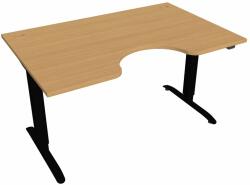 Hobis Motion Ergo elektromosan állítható magasságú íróasztal - 2 szegmensű, standard vezérléssel Szélesség: 140 cm, Szerkezet színe: fekete RAL 9005, Asztallap színe: bükkfa