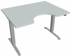Hobis Motion Ergo elektromosan állítható magasságú íróasztal - 2 szegmensű, standard vezérléssel Szélesség: 120 cm, Szerkezet színe: szürke RAL 9006, Asztallap színe: szürke