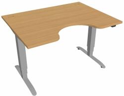 Hobis Motion Ergo elektromosan állítható magasságú íróasztal - 3 szegmensű, standard vezérléssel Szélesség: 120 cm, Szerkezet színe: szürke RAL 9006, Asztallap színe: bükkfa