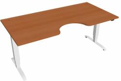 Hobis Motion Ergo elektromosan állítható magasságú íróasztal - 3 szegmensű, standard vezérléssel Szélesség: 180 cm, Szerkezet színe: fehér RAL 9016, Asztallap színe: cseresznye