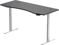HI5 FURNITURE elektromosan állítható magasságú íróasztal - 2 szegmensű, memóriavezérlővel - fehér konstrukció, fekete asztallap