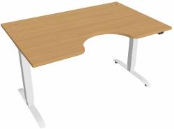 Hobis Motion Ergo elektromosan állítható magasságú íróasztal - 2 szegmensű, standard vezérléssel Szélesség: 140 cm, Szerkezet színe: fehér RAL 9016, Asztallap színe: bükkfa