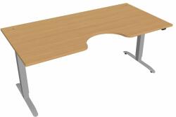 Hobis Motion Ergo elektromosan állítható magasságú íróasztal - 2 szegmensű, standard vezérléssel Szélesség: 180 cm, Szerkezet színe: szürke RAL 9006, Asztallap színe: bükkfa