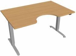 Hobis Motion Ergo elektromosan állítható magasságú íróasztal - 2 szegmensű, standard vezérléssel Szélesség: 140 cm, Szerkezet színe: szürke RAL 9006, Asztallap színe: bükkfa