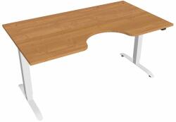 Hobis Motion Ergo elektromosan állítható magasságú íróasztal - 2 szegmensű, standard vezérléssel Szélesség: 160 cm, Szerkezet színe: fehér RAL 9016, Asztallap színe: égerfa