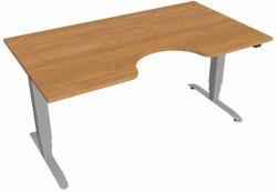Hobis Motion Ergo elektromosan állítható magasságú íróasztal - 3 szegmensű, standard vezérléssel Szélesség: 160 cm, Szerkezet színe: szürke RAL 9006, Asztallap színe: égerfa