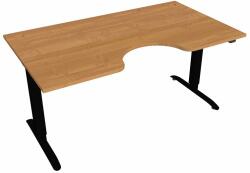 Hobis Motion Ergo elektromosan állítható magasságú íróasztal - 2 szegmensű, standard vezérléssel Szélesség: 160 cm, Szerkezet színe: fekete RAL 9005, Asztallap színe: égerfa