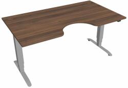 Hobis Motion Ergo elektromosan állítható magasságú íróasztal - 3 szegmensű, standard vezérléssel Szélesség: 160 cm, Szerkezet színe: szürke RAL 9006, Asztallap színe: diófa