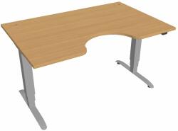 Hobis Motion Ergo elektromosan állítható magasságú íróasztal - 3 szegmensű, standard vezérléssel Szélesség: 140 cm, Szerkezet színe: szürke RAL 9006, Asztallap színe: bükkfa