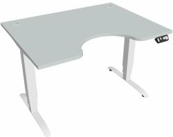 Hobis Motion Ergo elektromosan állítható magasságú íróasztal - 3M szegmensű, memória vezérléssel Szélesség: 120 cm, Szerkezet színe: fehér RAL 9016, Asztallap színe: szürke