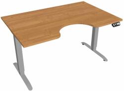 Hobis Motion Ergo elektromosan állítható magasságú íróasztal - 2M szegmensű, memória vezérléssel Szélesség: 140 cm, Szerkezet színe: szürke RAL 9006, Asztallap színe: égerfa