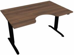 Hobis Motion Ergo elektromosan állítható magasságú íróasztal - 2 szegmensű, standard vezérléssel Szélesség: 140 cm, Szerkezet színe: fekete RAL 9005, Asztallap színe: diófa