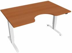 Hobis Motion Ergo elektromosan állítható magasságú íróasztal - 3 szegmensű, standard vezérléssel Szélesség: 140 cm, Szerkezet színe: fehér RAL 9016, Asztallap színe: cseresznye