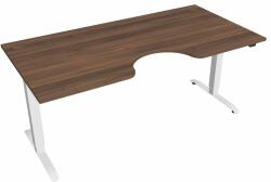 Hobis Motion Ergo elektromosan állítható magasságú íróasztal - 2 szegmensű, standard vezérléssel Szélesség: 180 cm, Szerkezet színe: fehér RAL 9016, Asztallap színe: diófa