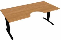 Hobis Motion Ergo elektromosan állítható magasságú íróasztal - 3 szegmensű, standard vezérléssel Szélesség: 180 cm, Szerkezet színe: fekete RAL 9005, Asztallap színe: égerfa