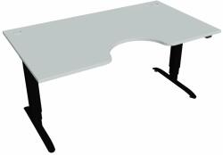 Hobis Motion Ergo elektromosan állítható magasságú íróasztal - 3 szegmensű, standard vezérléssel Szélesség: 160 cm, Szerkezet színe: fekete RAL 9005, Asztallap színe: szürke