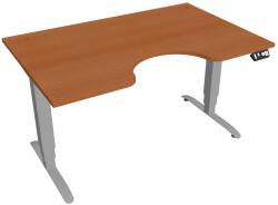Hobis Motion Ergo elektromosan állítható magasságú íróasztal - 3M szegmensű, memória vezérléssel Szélesség: 140 cm, Szerkezet színe: szürke RAL 9006, Asztallap színe: cseresznye