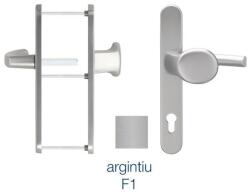 blaugelb Maner usa termopan, blaugelb KGT30, exterior, 92 x 30 mm, cu buton fix, aluminiu, fara accesorii de prindere culoare argintiu F1