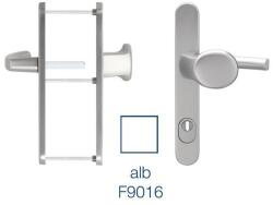 blaugelb Maner usa termopan, blaugelb KGT35, exterior, 92 x 35 mm cu buton fix si scut cilindru aluminiu, fara accesorii de prindere, alb