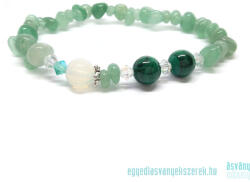  Zsíranyagcserét serkentő, savtalanító, béltisztító - aventurin, malachit, opalit ásvány karkötő