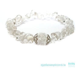  Immunerősítő, sejtregeneráló, védelmező - hegyikristály, repesztett hegyikristály ásvány karkötő