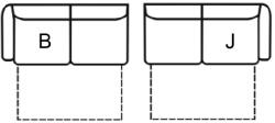  Oszkár ülőgarnitúra elem rugós variálható, elem 31, nyitható, lábtartóval, 1 karfás, 31/NY-LV/1k