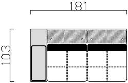  Riva ülőgarnitúra elem rugós variálható, elem 31, fix, 1 karfás, 31/fix/1k