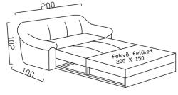 Lugano ülőgarnitúra elem rugós variálható, nyitható, 32/NY-MF