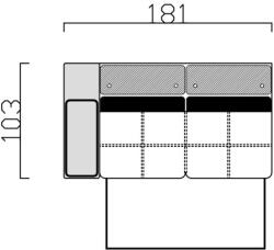  Riva ülőgarnitúra elem rugós variálható, elem 31, ágyneműtartós, 1 karfás, 31/ÁT/1k