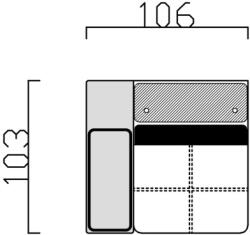 Riva ülőgarnitúra elem rugós variálható, elem 11, fix, 1 karfás, 11/fix/1k
