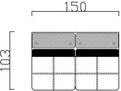 Riva ülőgarnitúra elem rugós variálható, elem 30, fix, karfa nélküli, 30/fix/kn
