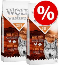 Wolf of Wilderness 2x12kg Wolf of Wilderness- Adult "Soft High Valley" - marha száraz kutyatáp
