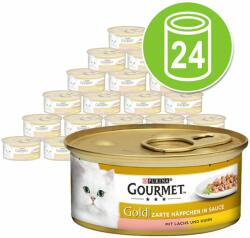 Gourmet 24x85g Gourmet Gold csirke & máj omlós falatok nedves macskatáp