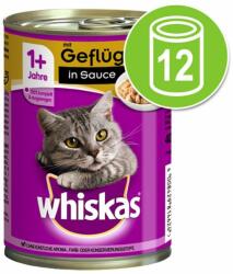 Whiskas 12x400g Whiskas 1+ marha & máj szószban nedves macskatáp konzerv
