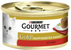 Gourmet 12x85g Gourmet Gold rafinált ragu nedves macskatáp- Lazac & tőkehal
