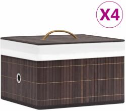 vidaXL Cutii de depozitare, 4 buc. , maro, bambus (320768)