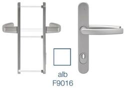 blaugelb Maner usa termopan, blaugelb DGT35, exterior, 92 x 35 mm cu scut pentru cilindru, aluminiu, fara accesorii de prindere, alb