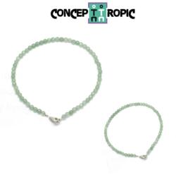  Bratara Aventurin Diametru 61 mm - Rotund Fatetat 3x3 mm - Accesorii Argint 925