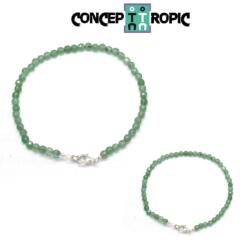 Bratara Aventurin Diametru 62 mm - Rotund Fatetat 3-3, 9 mm - Accesorii Argint 925
