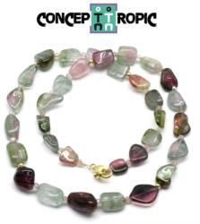  Colier din Turmalina Watermelon Neregulat 10-14 x 8-11 mm - Accesorii GF