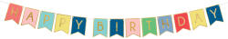 PartyDeco Banner - Happy Birthday mix de culori 15 x 175 cm