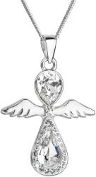 Swarovski elements Colier din argint în formă de înger cu cristale Swarovski 32072.1 cristal alb