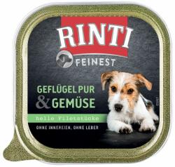 RINTI 11x150g RINTI Feinest tálcás nedves kutyatáp - Szárnyas pur & zöldség