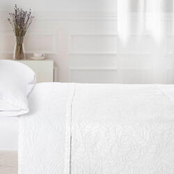 AA Design Cuvertura pat dormitor alba cu frunze Vejer (7624-BLANCO)